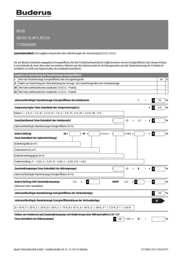 Buderus Paket W50S Gasbrennwert Gerät Logamax plus GB192i.2 35 kW BC400