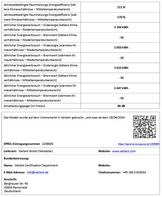 Vaillant Heizungswärmepumpe Luft/Wasser aroTHERM Split plus VWL 55/8.2 AS S2