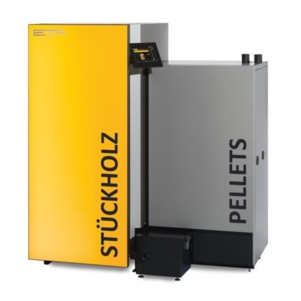 ETA Kombikessel SH 50P Touch mit Pelletsbrenner Twin 50 rechts 20 - 50 kW 11150R