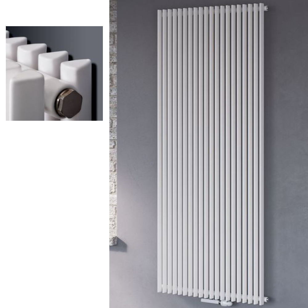Design Röhrenradiator Aurora Duo vertikal weiss 1800 x 450 x 94 mm Mittelanschluss