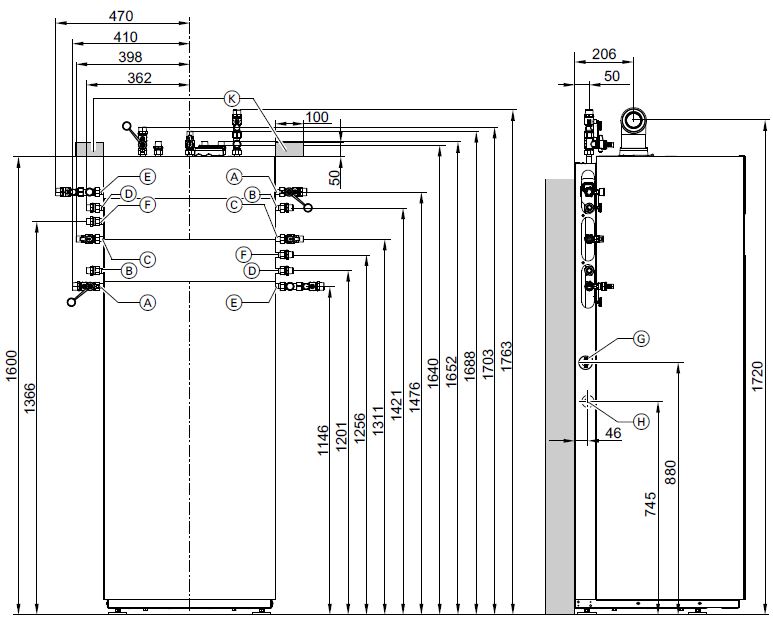 Viessmann Gas Brennwert Kompaktgerät Vitodens 222-F 11 kW Paket B2SF Speicher