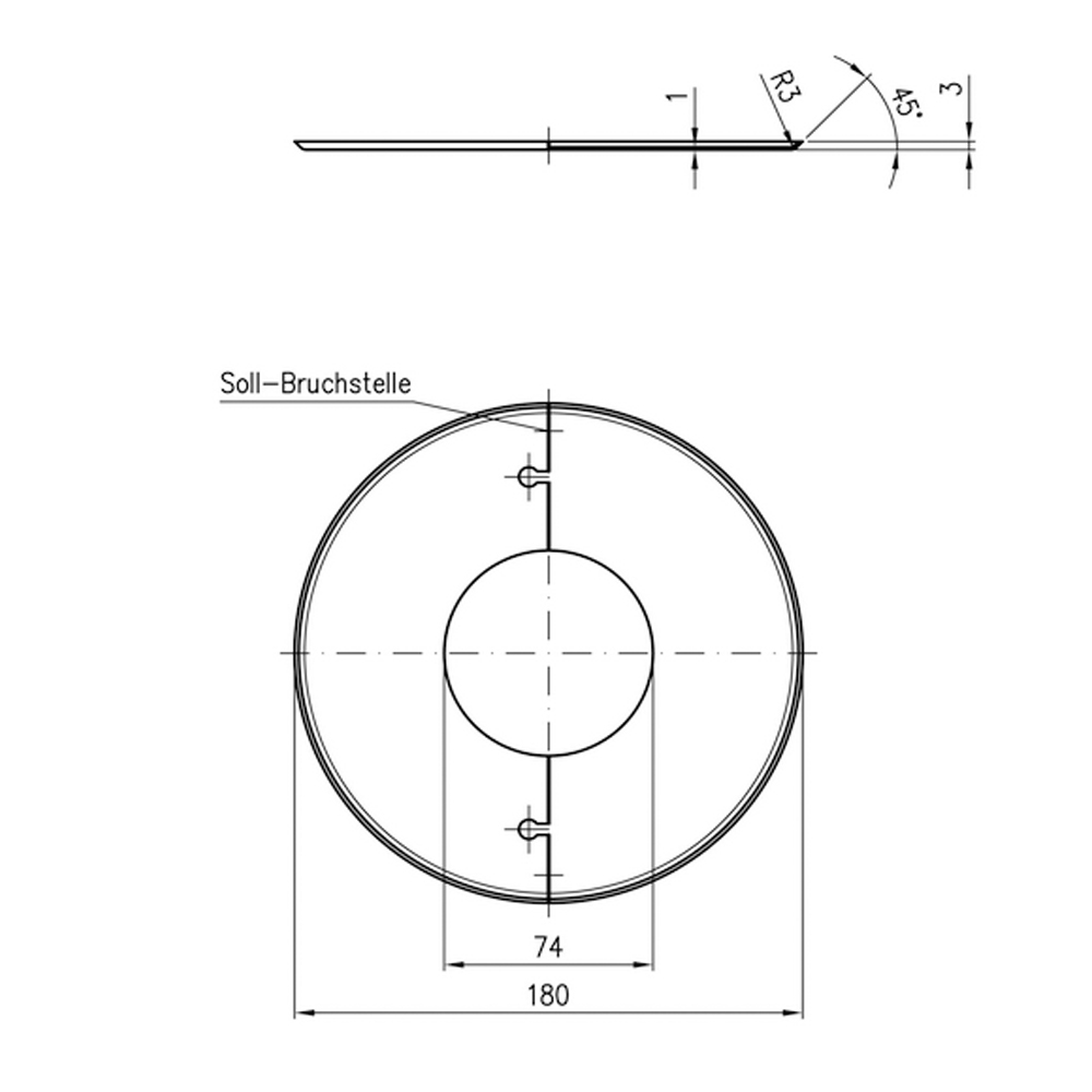 LORO Balkonablauf-Abdeckrosette 16800. f. Rohr DN70 f. Serie A,B,E,F,FF,G,GF,I