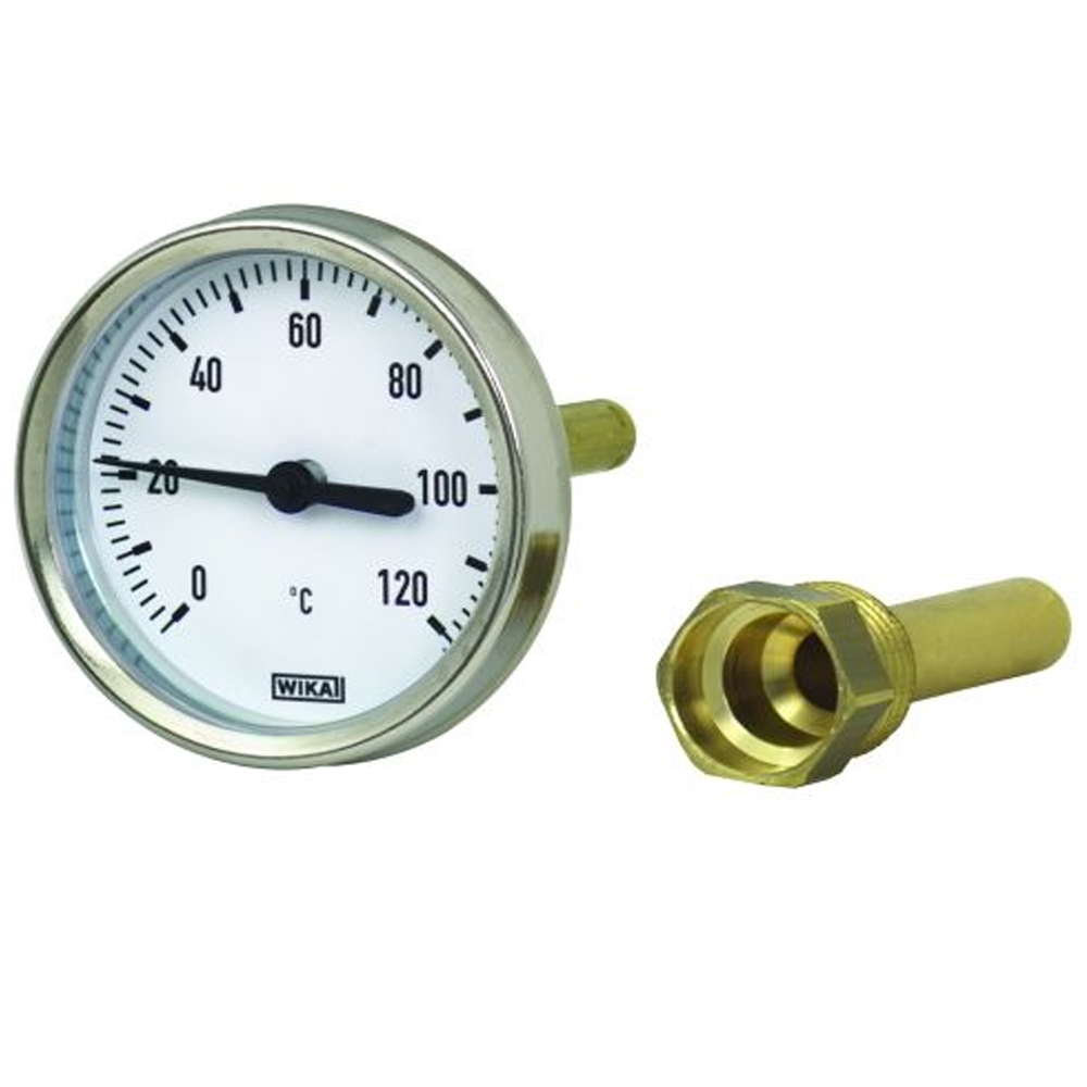 Wika Bimetall Zeigerthermometer mit Metallgehäuse GK 0-120°C ø 100 mm x 160 mm