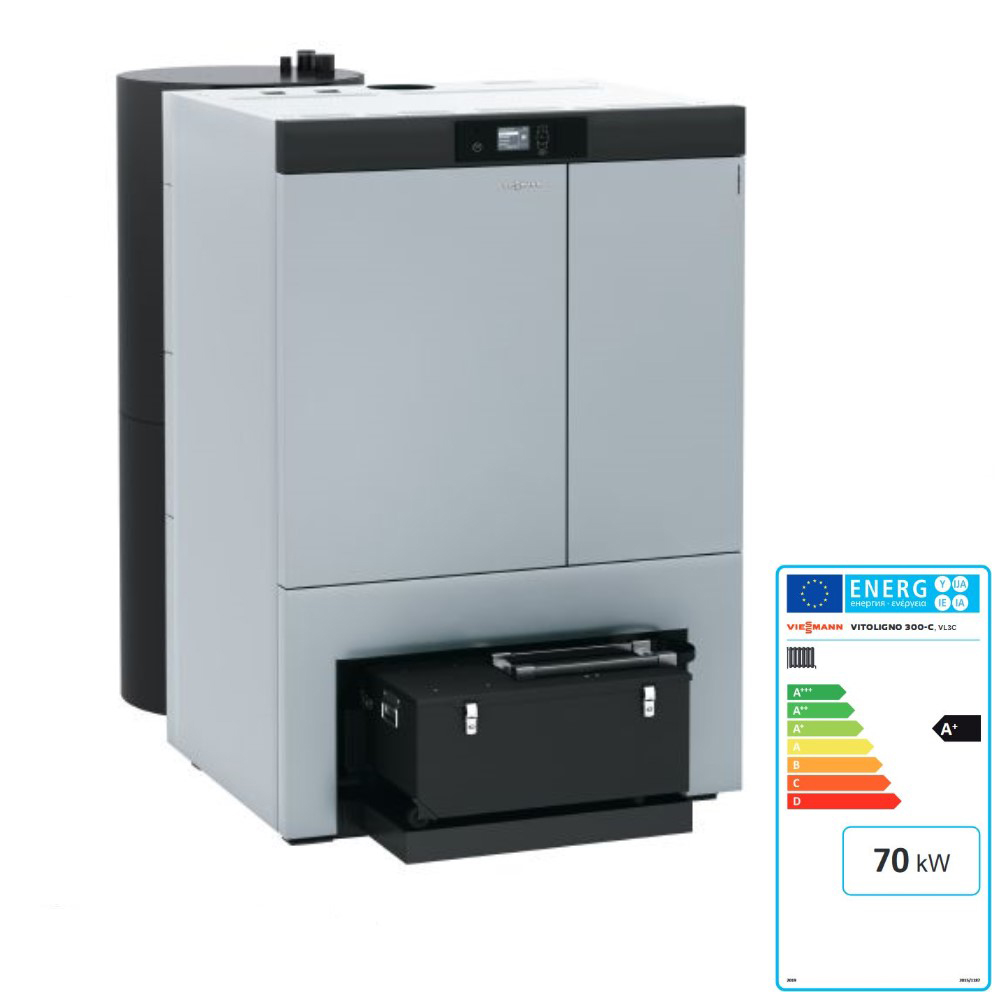 Viessmann Pelletkessel Vitoligno 300-C 70,0 kW Ecotronic Einschub hinten Pellets