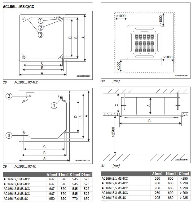 Buderus 4-Wege Kassette Logacool AC166i-2,6 MS 4CC Multisplit komp 2,6kW Klima