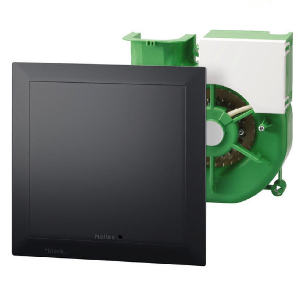 Helios Ventilatoreinsatz 7,5-100m3/h ELS NFC mit Fassade schwarz Lüfter 40781