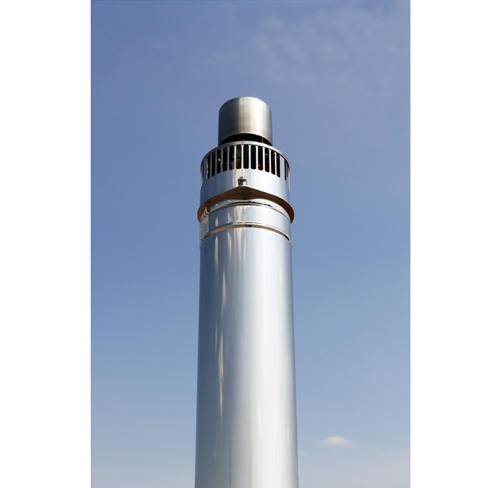 KW Edelstahl Rauchsauger AirSpeedy für Montage auf jedem Schornsteinsystem