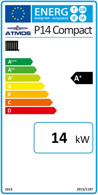 Atmos Pelletkessel P14 mit Förderschnecke 1,5m Laddomat TAE PM-Modul