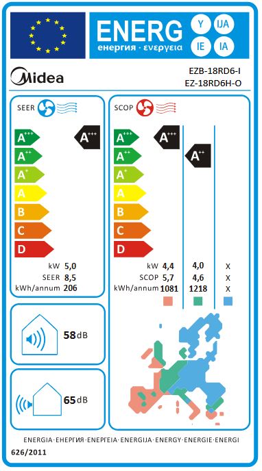 Midea Single Split Klimagerät Solstice 5,0 kW EZB-18RD6-I R 32 Inneneinheit schwarz