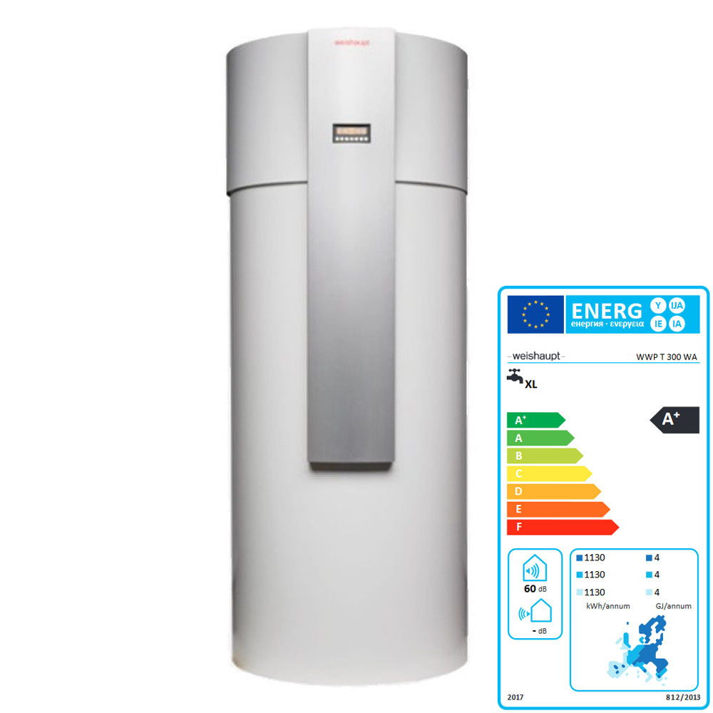 Weishaupt Trinkwasserwärmepumpe Typ WWP T 300 WA mit 1,5 kW Solar WT