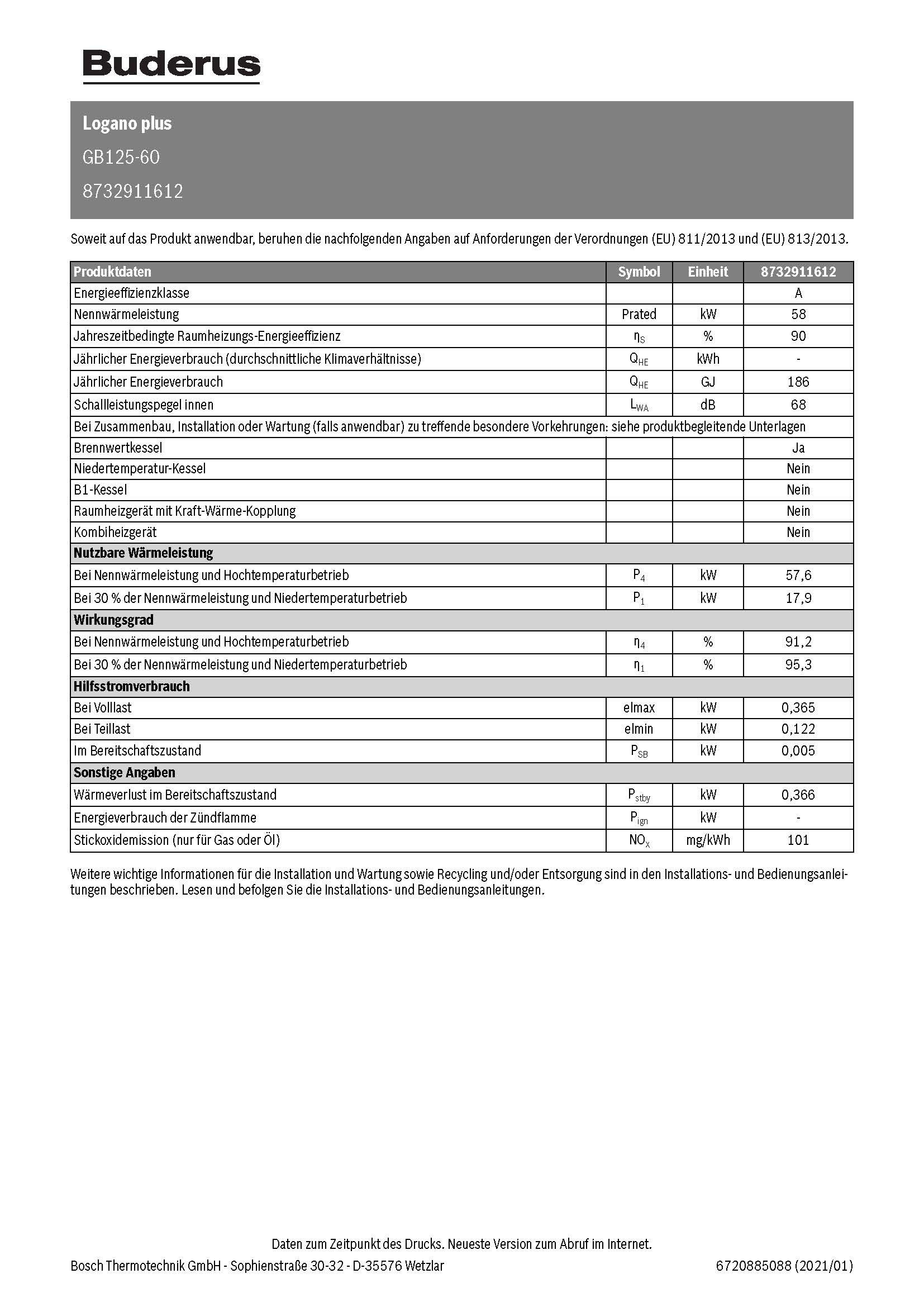 Buderus Logano plus GB125-60 Ölbrennwertkessel Ölheizung Ölbrenner MC110