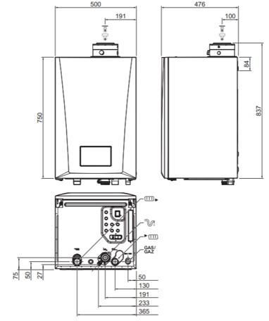 Remeha Gas Brennwert Wandheizkessel Quinta 115 109,7 kW 7844280 Gasheizung