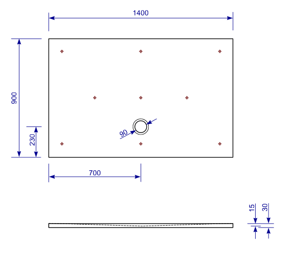 Mineralguss Duschwanne StoneFlat E 140 x 90 weiß Viega Tempoplex Dusche viereck