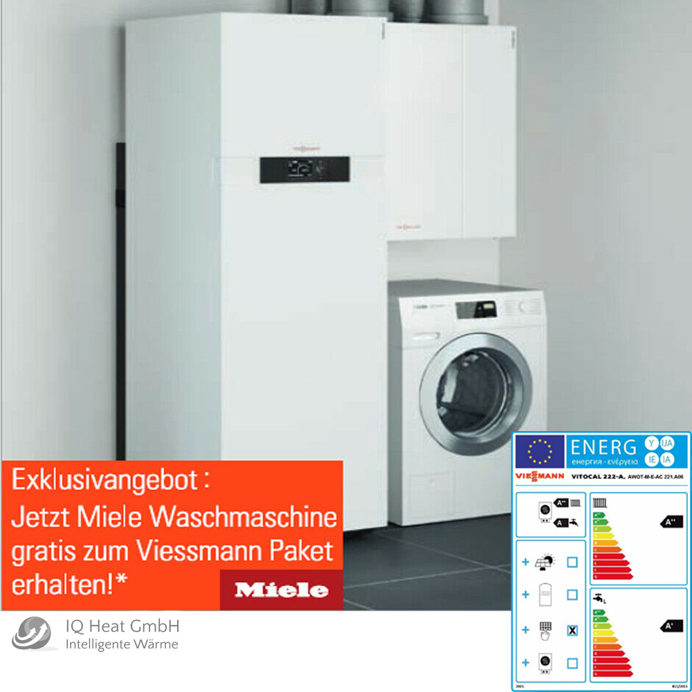 Viessmann Wärmepumpe Vitocal 222-A 5,7 kW + Wohnraumlüftung Vitovent 300-W Kanal