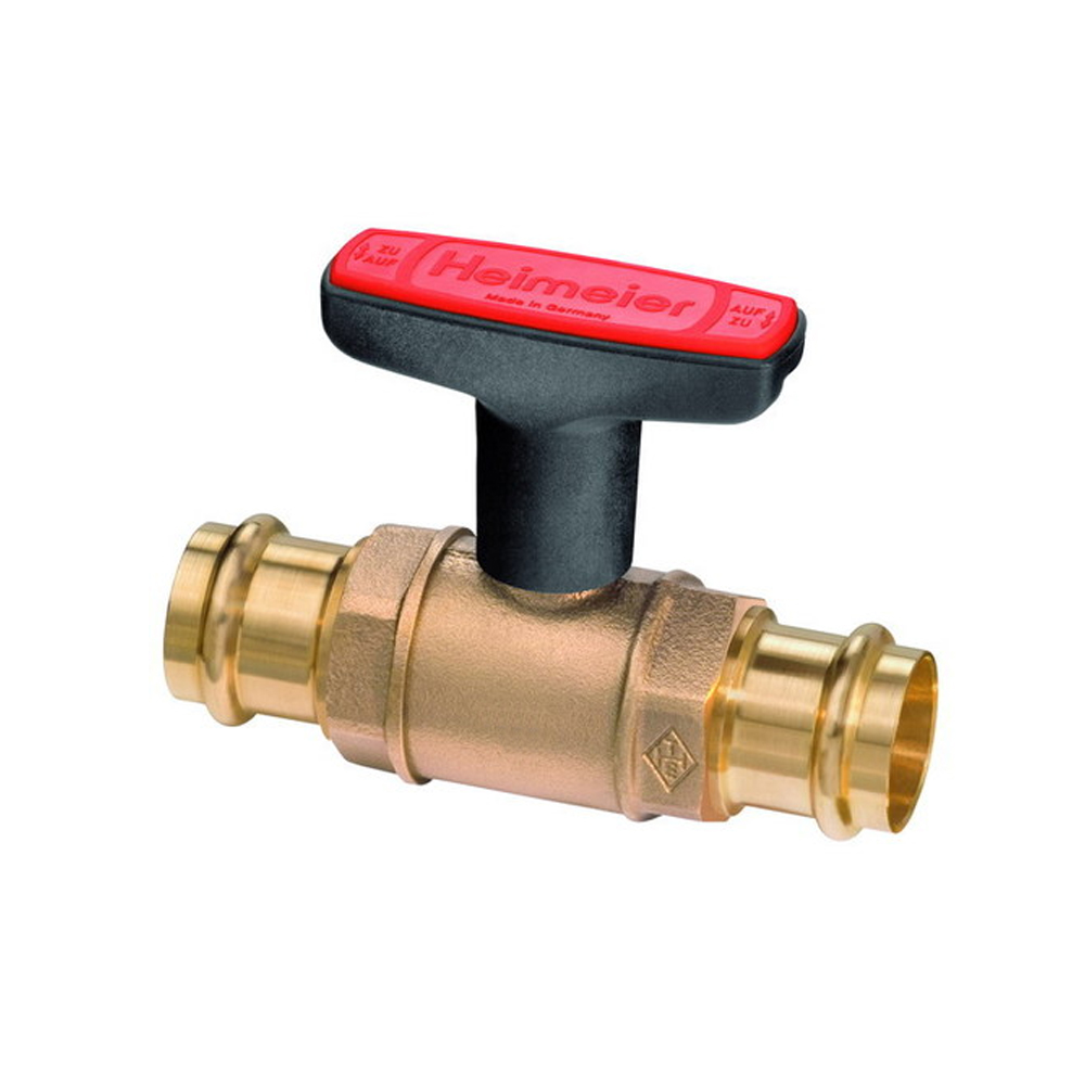 Heimeier Globo H Heizungs Kugelhahn Rotguss DN32 mit Pressanschl.35 mm x 35 mm