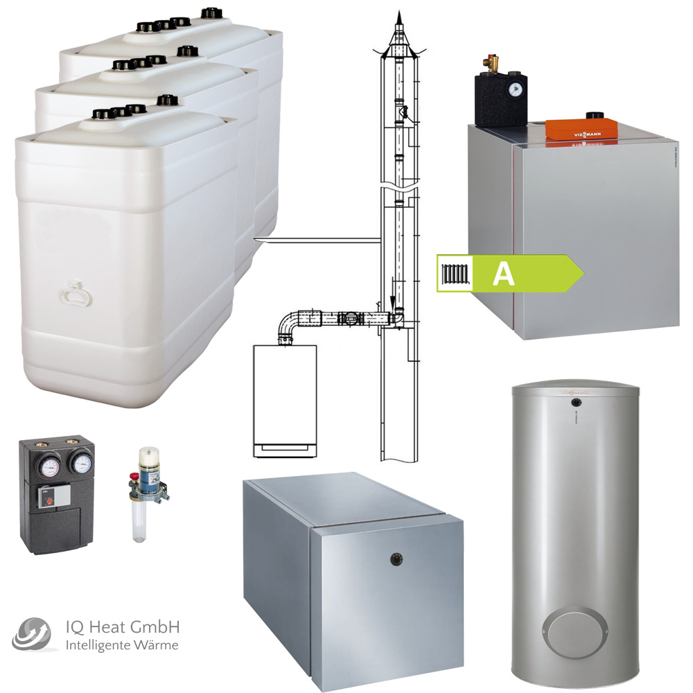 Viessmann Vitoladens 300-C 19,3 kW Öl-Brennwertkessel Speicher Heizöltank Abgas