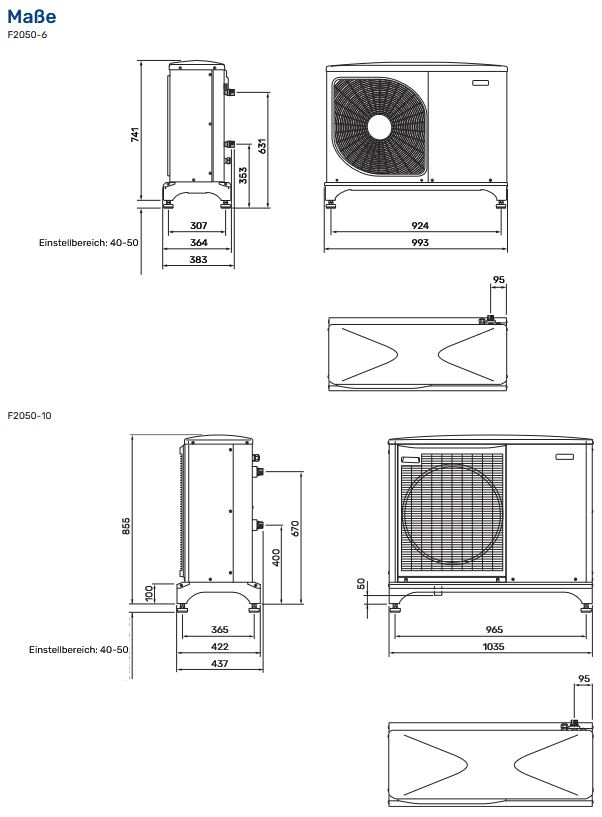 NIBE Luft Wasser Wärmepumpe F2050-10 Außenluft Monoblock R32 064318