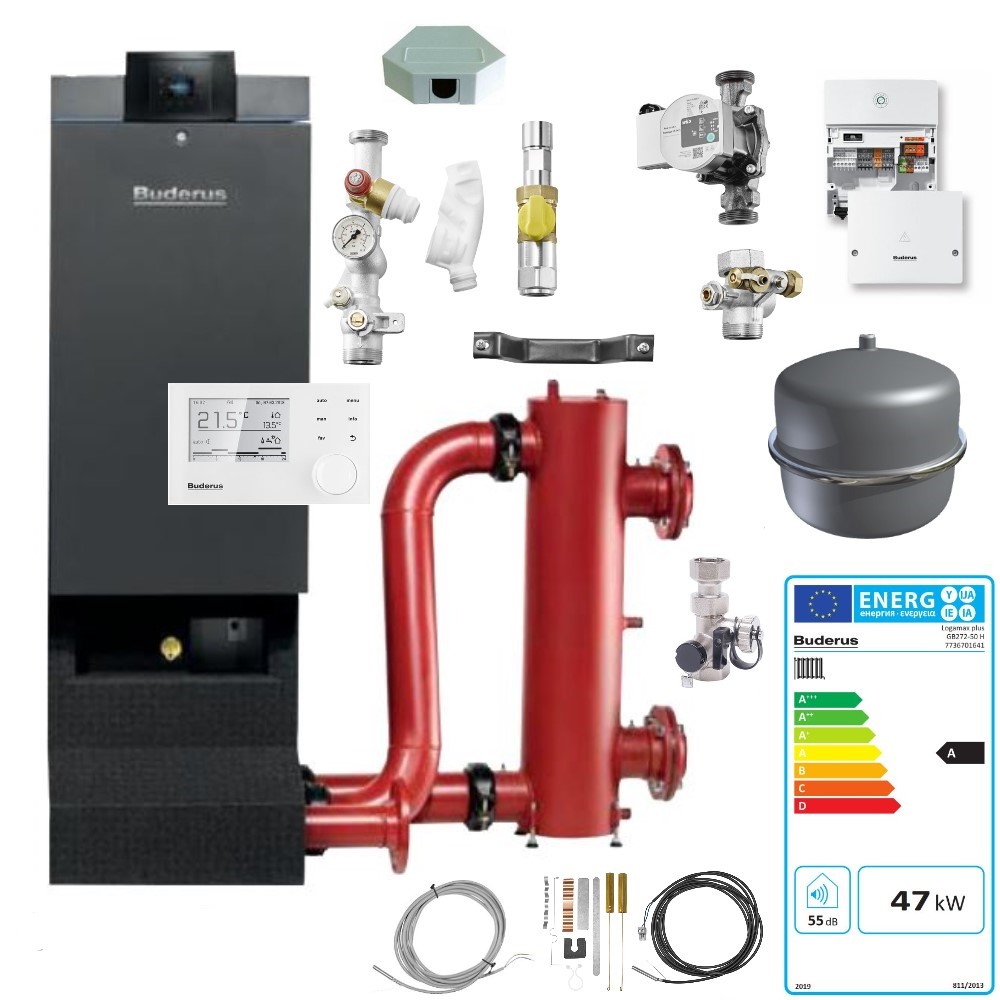 Buderus Logaplus Paket W503 GB272-50H Gas Brennwertgerät RC310 Weiche