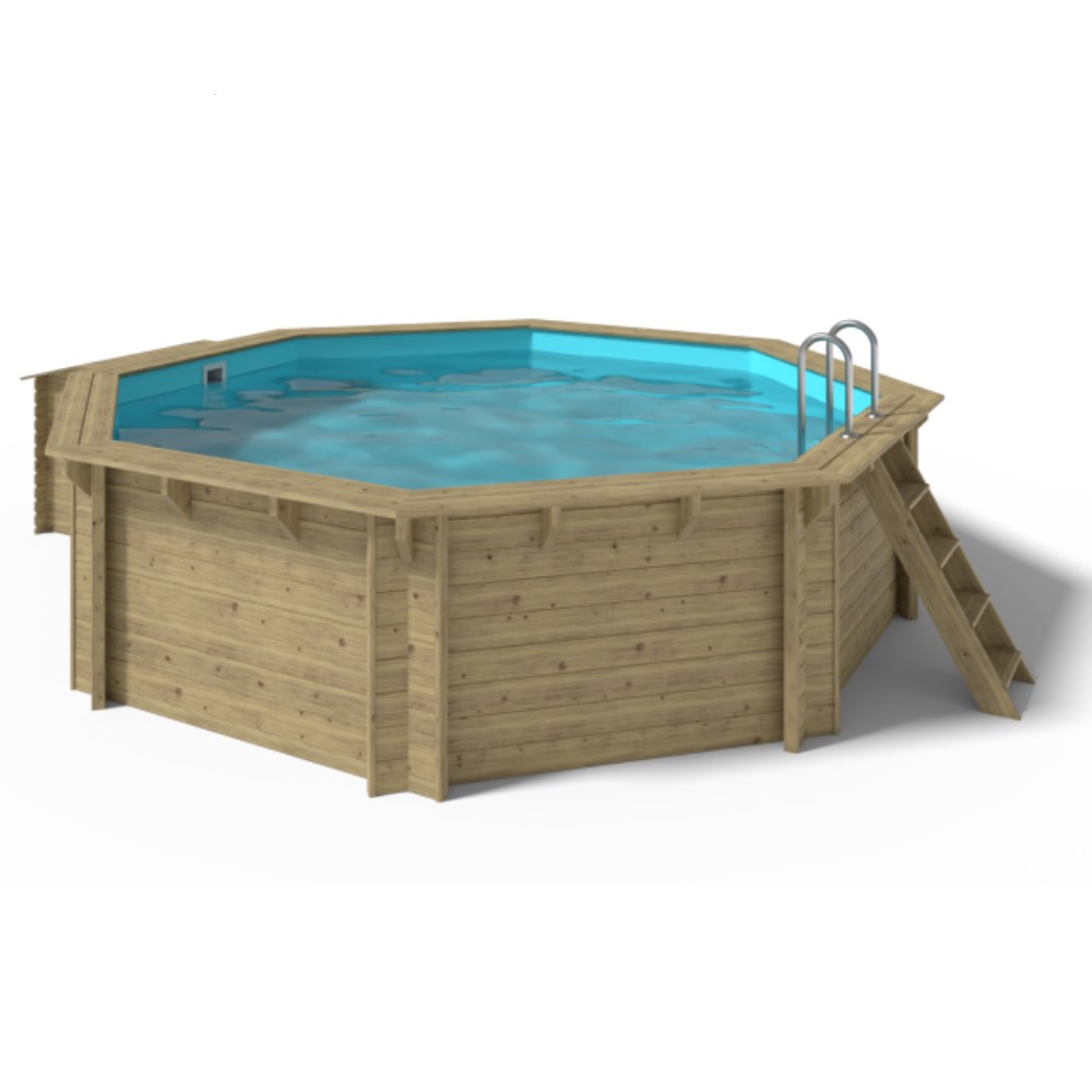 OKU Holzpool EMOTION-FUN rund 4,1 m x 1,18 m 800400 Pool Folie blau komplett