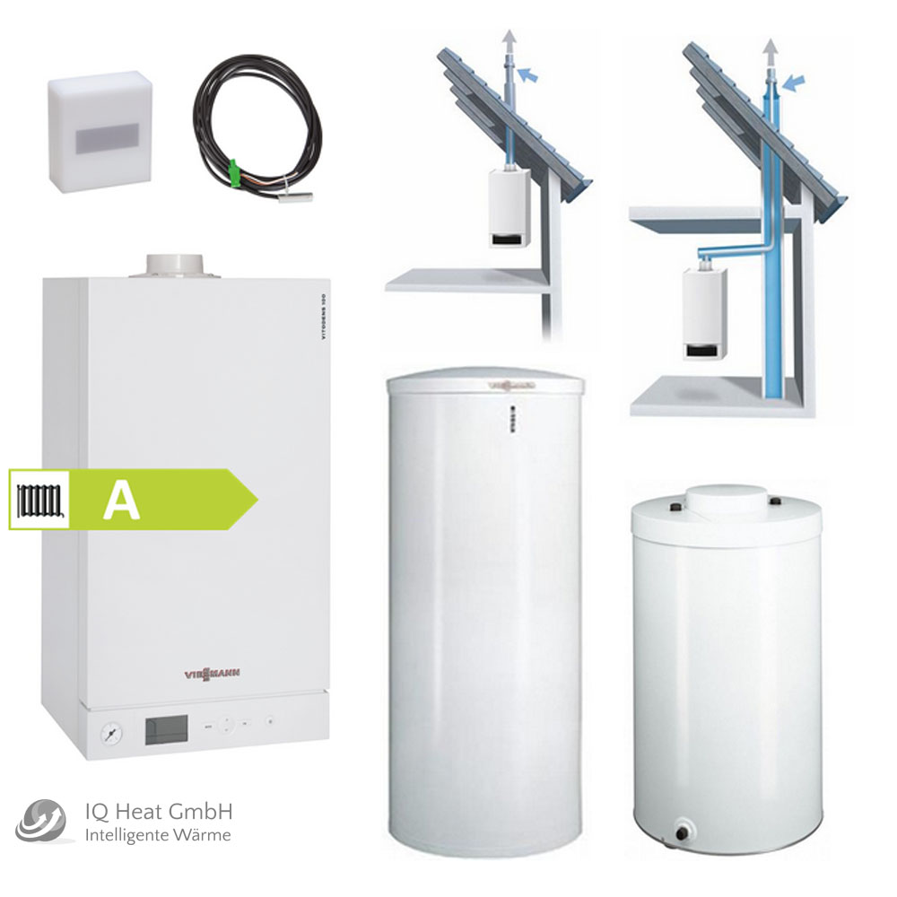 Viessmann Vitodens 100-W 26 kW, Vitocell 100-W: 160 Liter, Abgas: Schacht 7 m