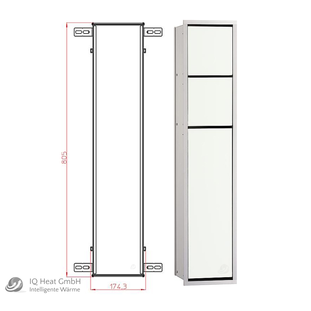 WC Modul emco asis 150 chrom / optiwhite Höhe 809 mm unterputz + Einbaurahmen