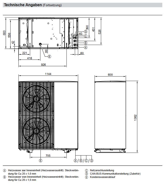 Viessmann Paket Vitocal 151-A 11,1 kW 400V Z028376 Luft Wärmepumpe Anschluss oben