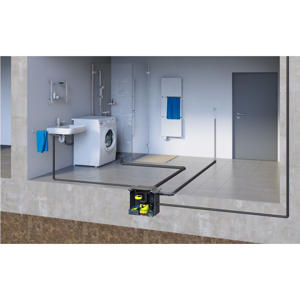 Zehnder Schmutzwasser Hebeanlage Typ UFB 200/35 Unterflurbox Zulauf DN 50