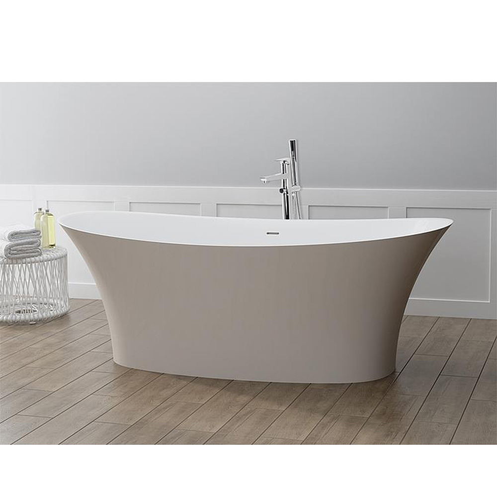 Mineralguss Badewanne Earta 2.0 170 x 63,5 x 78,6 weiß integriertem Ab-Überlauf