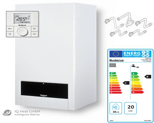 Buderus Paket W21 Logamax U154-20(K) Gas Heiztherme Etagenheizung RC200