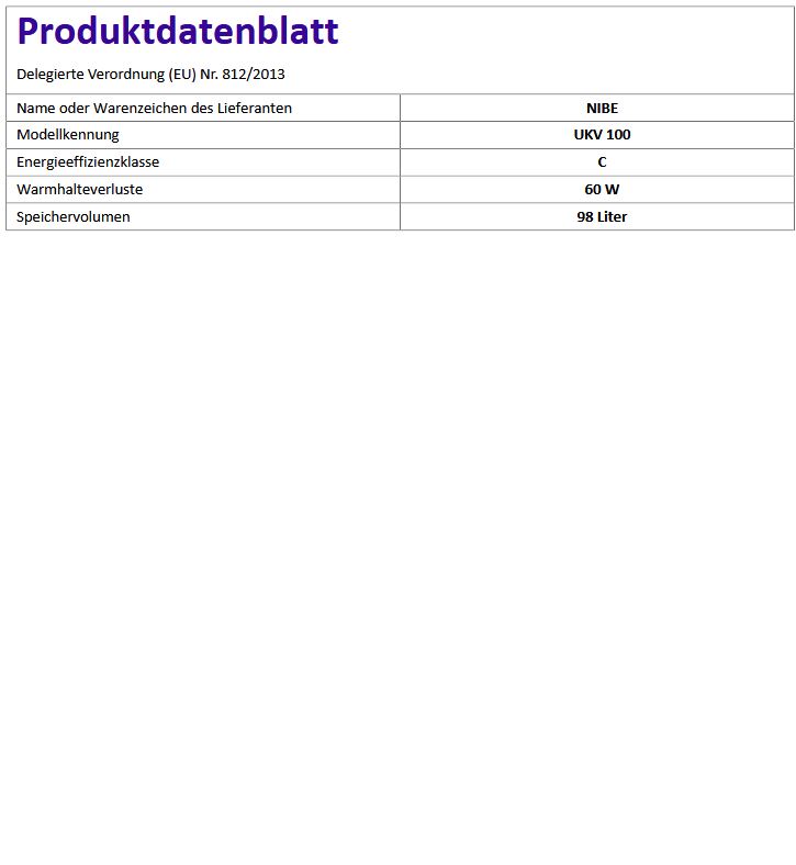 NIBE Wand Pufferspeicher Typ UKV 100 I 100 ltr weiß 088207 Trennpuffer