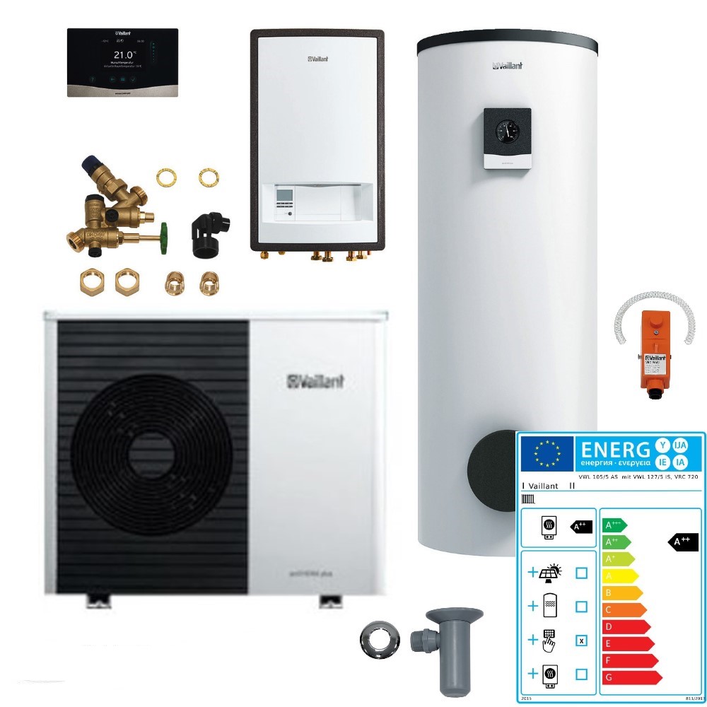 Vaillant Split Wärmepumpe aroTHERM VWL 105/5 AS Speicher VIH RW 300/3 BR 4.022