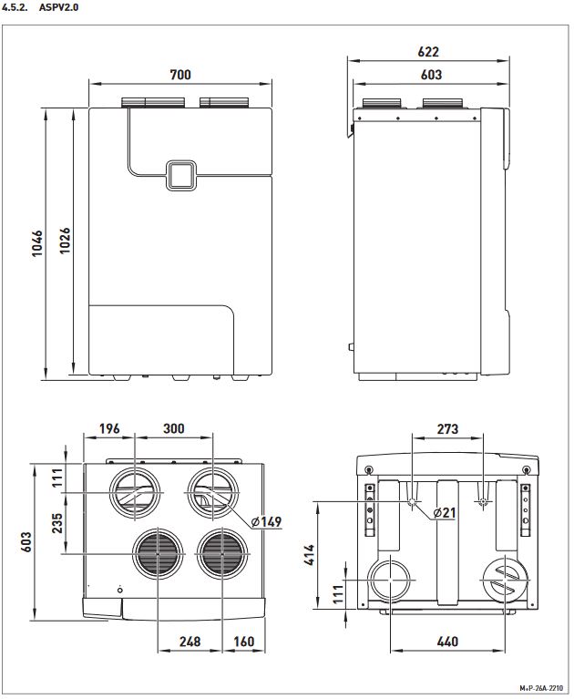 PLUGGIT PluggEasy Wohnraumlüftungsgerät ASPV2.0 mit Wärmerückgewinnung