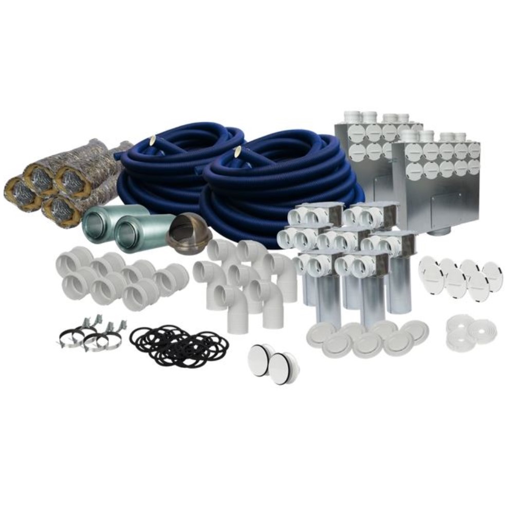 Blauberg Luftverteilungsset max 80 m² BlauFast 75/80 Wohnraumlüftung KWL 8031199