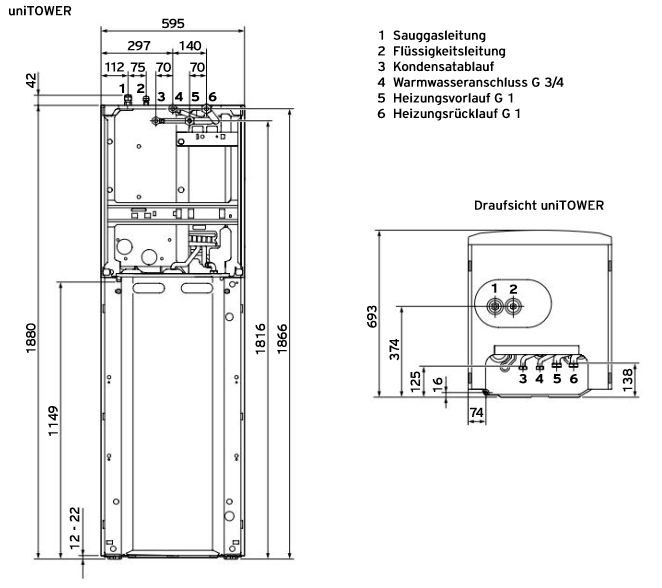 Vaillant Luft Wärmepumpe aroTHERM Split  VWL 75/5 AS uniTOWER VWL Paket 4.123/2