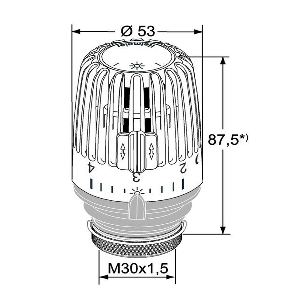 IMI Heimeier Thermostat-Kopf K M 30x1,5 Behördenausführung 6020-00.500