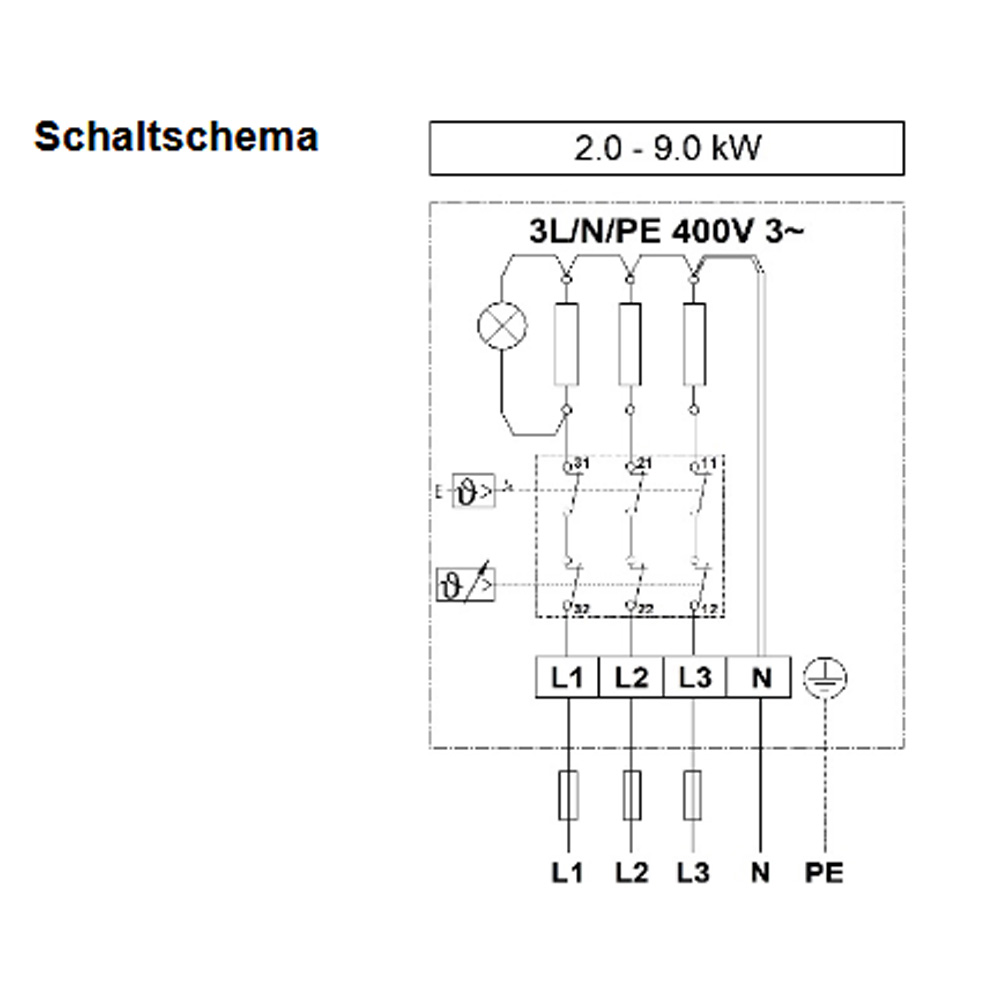 Askoma AHFOR-BI-OP Heizstab Flanschheizkörper 5,0 kW 400V stufenlos Ø 180mm