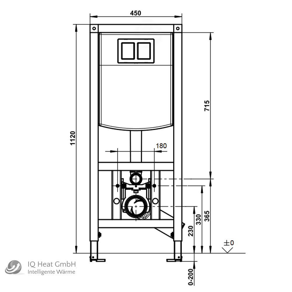 VIS CONEL WC Vorwandelement 112 cm WC-Element UP-Spülkasten Trockenbau