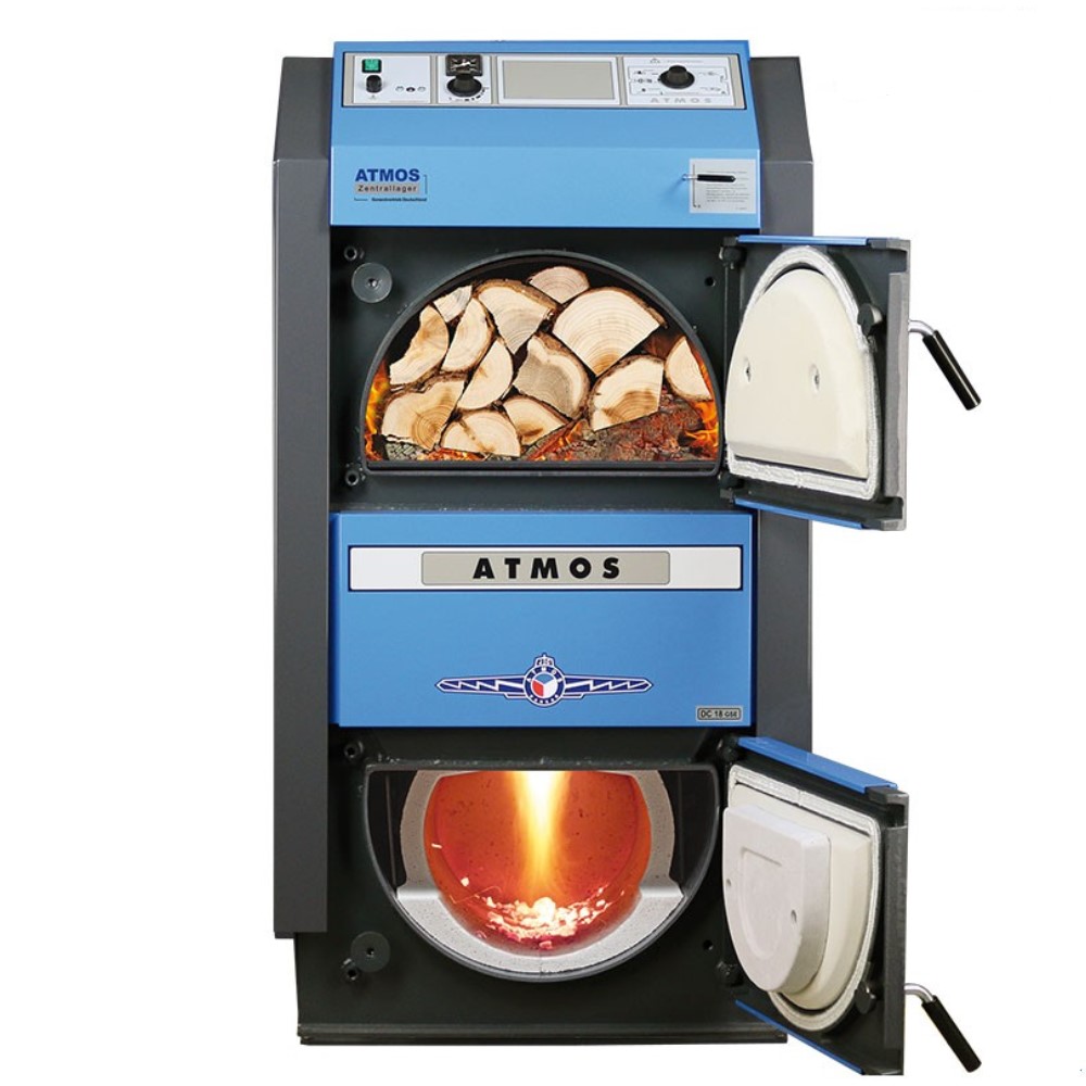 Atmos Holzvergaser Kessel DC 22 25 30 40 50 GSE kW Holzkessel Scheitholz