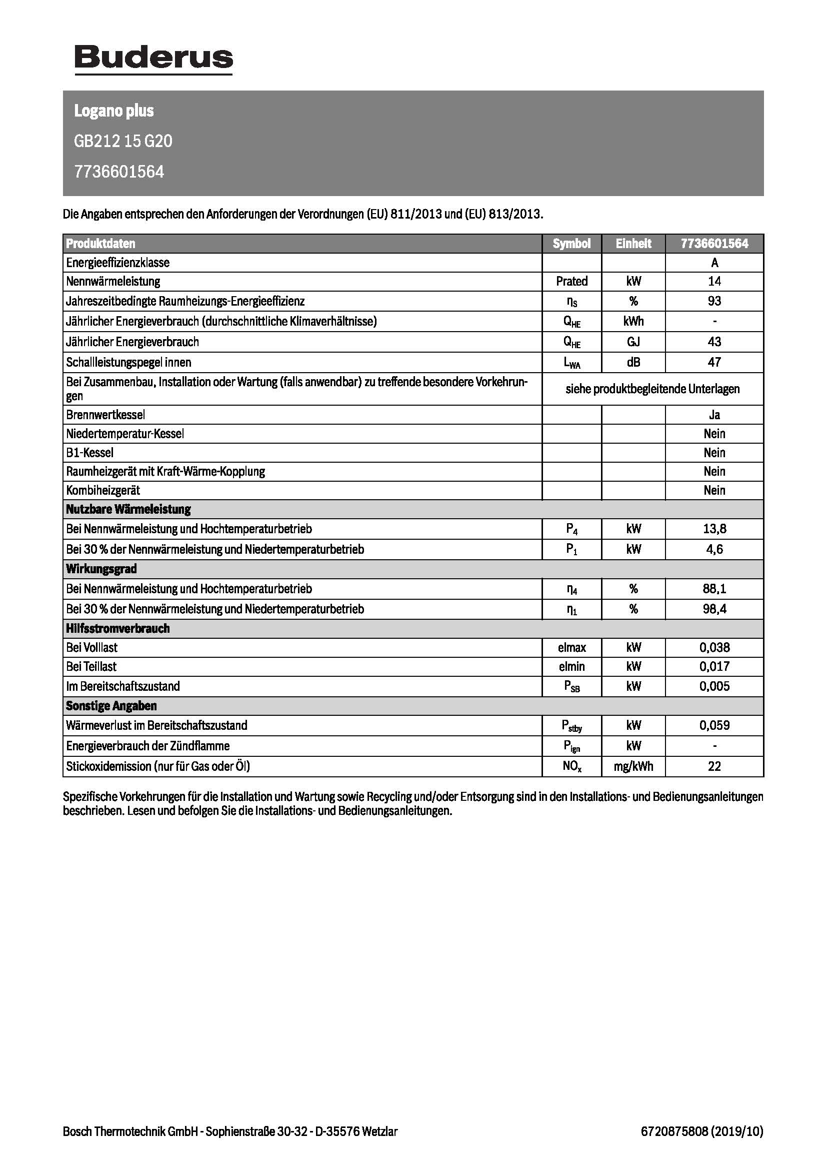Buderus Gasbrennwert Kessel Logano plus GB212-15 kW MC110 Heizkessel Heizung