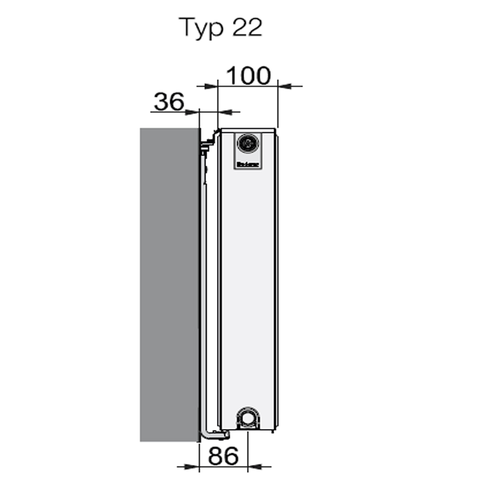 Buderus Logatrend C Profil Kompakt Flachheizkörper Typ 22 BH 300 seitliche Anschl