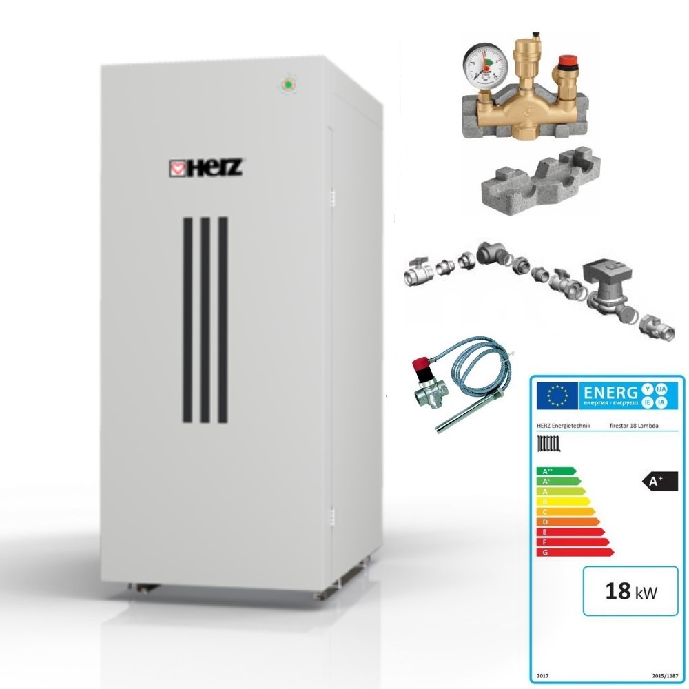 Herz Holzvergaser Set Firestar Lambda Eco 18 kW Holzkessel Scheitholzkessel