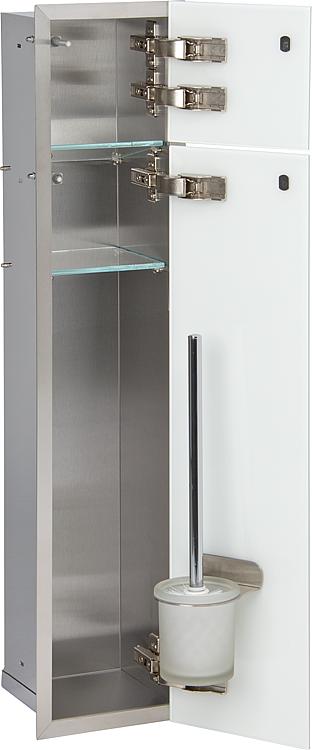 WC Wandcontainer graue Glastür rechts WC Einbauschrank Einbaurahmen Unterputz