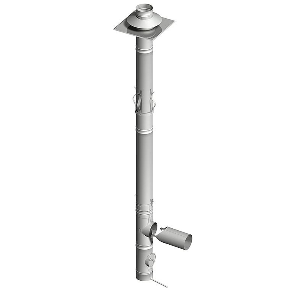 Edelstahl Abgassystem Einwandiges UNI EW Grundpaket DN 113 mm Höhe 6 m