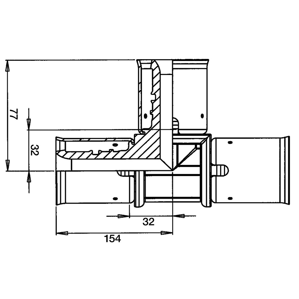 Wavin Tigris K1  K5 Pressfitting Verbundrohr T-Stück 16 20 25 32 40 50 63 mm