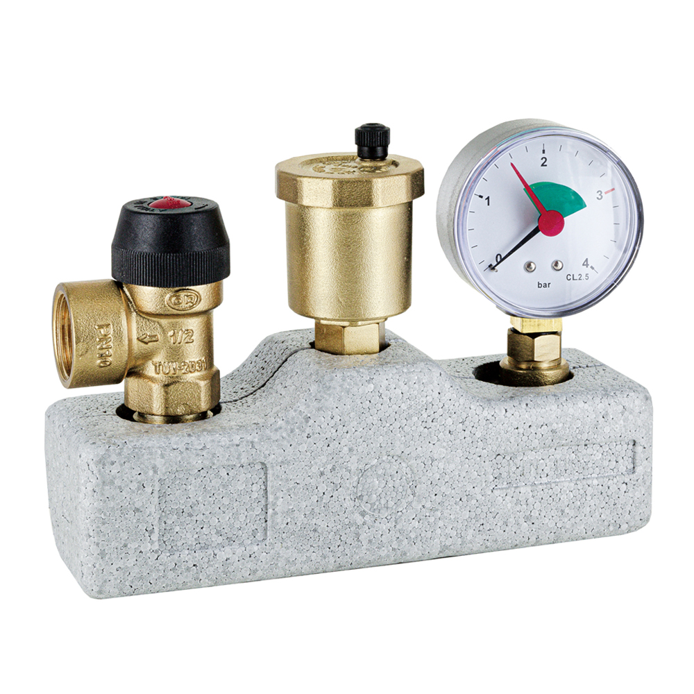 Kesselgruppe 1" TRINNITY MS 58 bis 50 kW mit Armaturen u Isolierung fuer Heizung