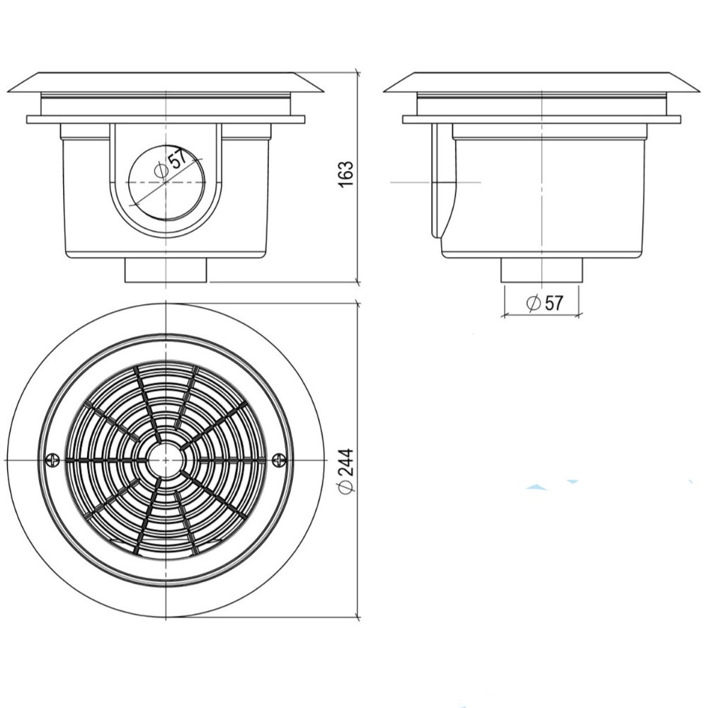 OKU Einbauteileset Styroporpool Breitmaulskimmer Bodenablauf Düsen E-SET-1
