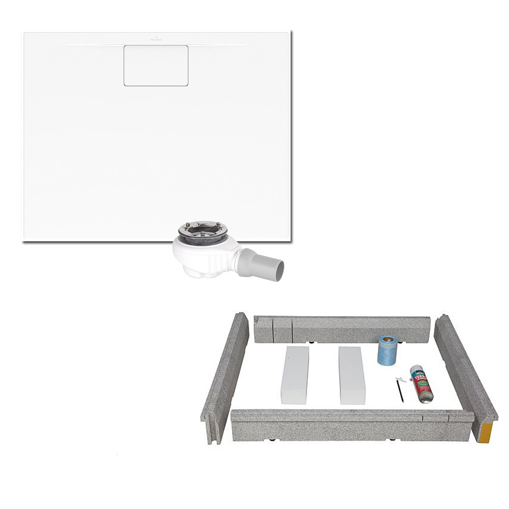 V&B Duschwanne Architectura MetalRim 90 x 120 x1,5 cm Tempoplex Träger