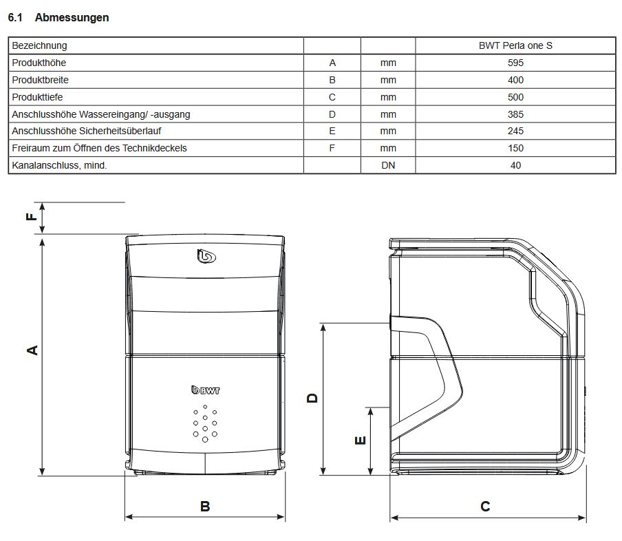 BWT Enthärtungsanlage Perla one S Weichwasseranlage Touch-Display #11445