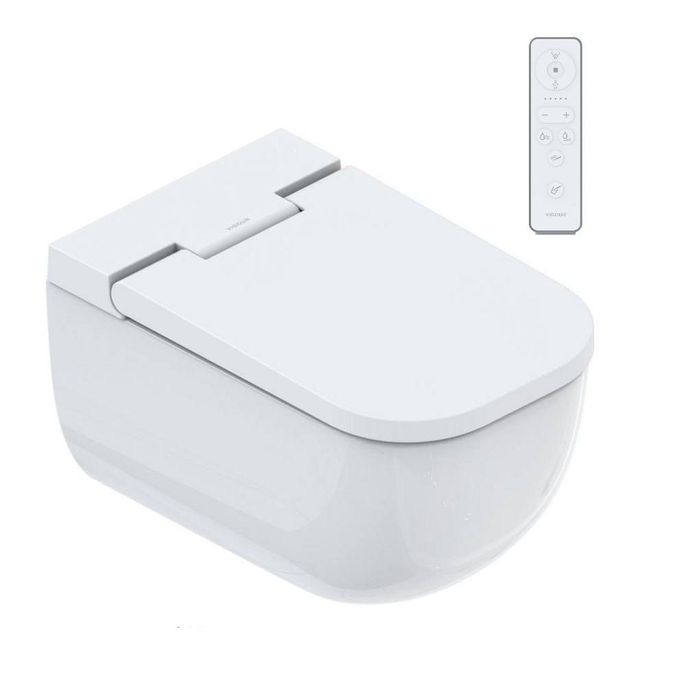 VIGOUR derby AQUAWASH Dusch Wand WC komplett spülrandlos f. UP-Spülkasten weiss