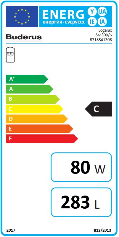 Buderus Warmwasserspeicher Logalux SM300.5 S-C Solarspeicher emailliert silber